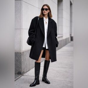 WOOL BLEND COCOON COAT
